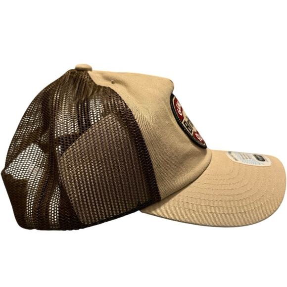 NWT Brixton Trucker Cap Tan/Brown Adjustable Snapback Meshback Logo Patch Hat - Picture 5 of 6
